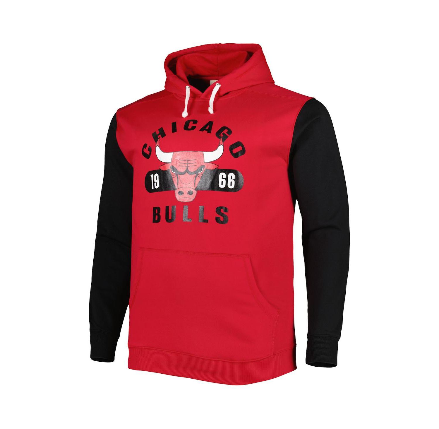 Men's Red, Black Chicago Bulls Big and Tall Bold Attack Pullover Hoodie