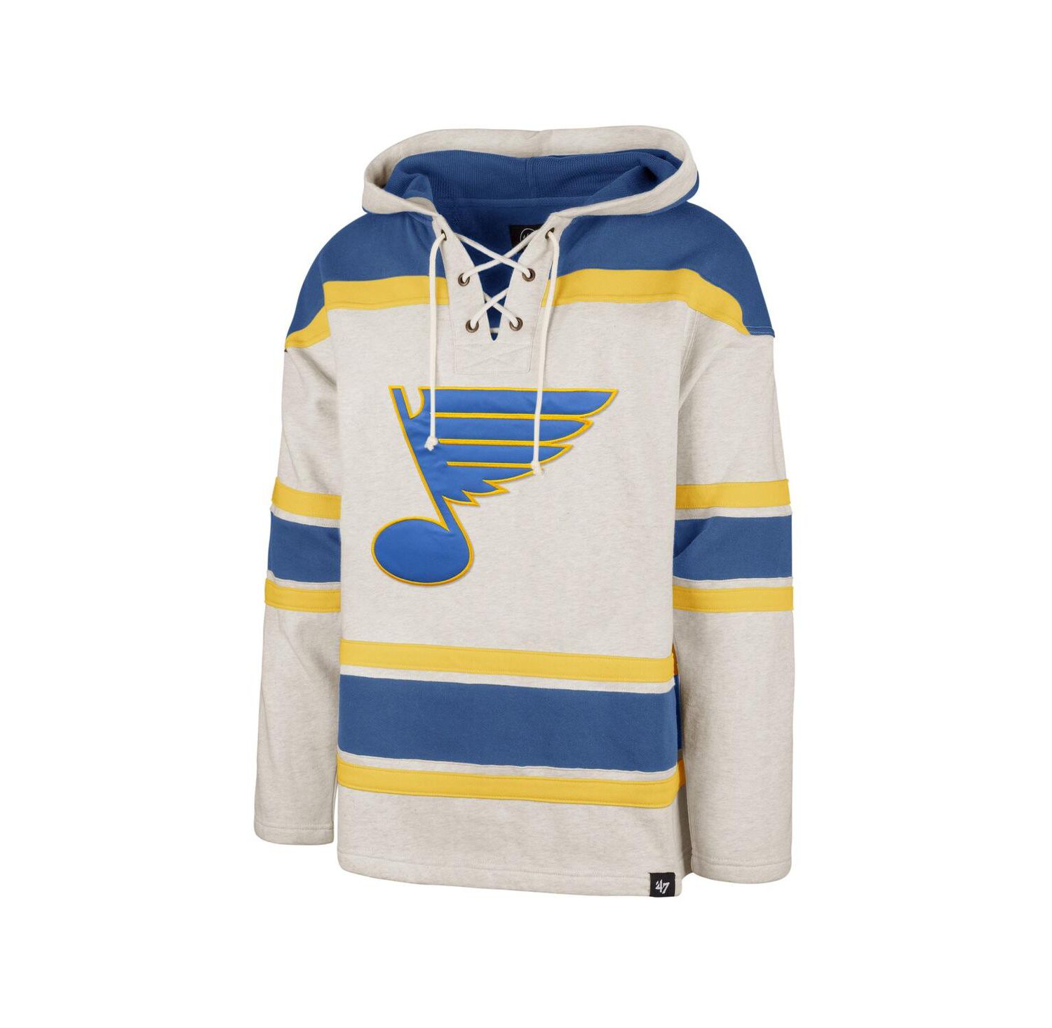 Men's Oatmeal St. Louis Blues Rockaway Lace-Up Pullover Hoodie