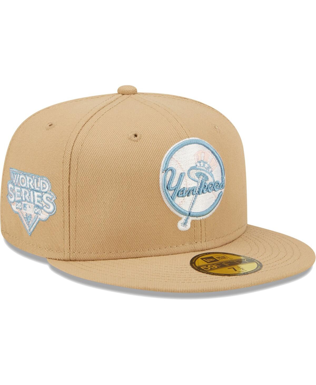 New Era Men's  Tan New York Yankees 2009 World Series Sky Blue Undervisor 59fifty Fitted Hat