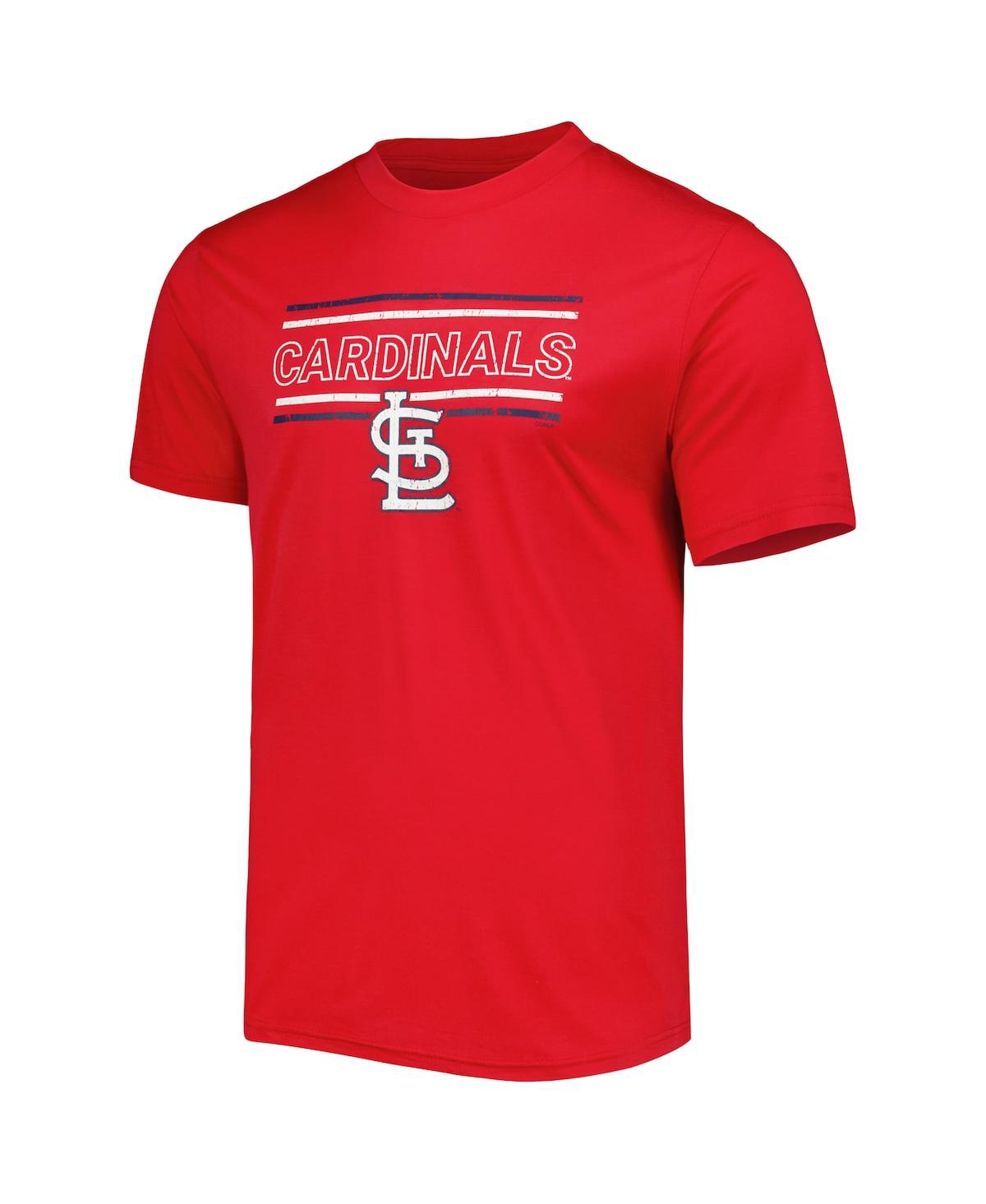 Concepts Sport Men's  Red, Navy St. Louis Cardinals Badge T-shirt And Pants Sleep Set In Red,navy
