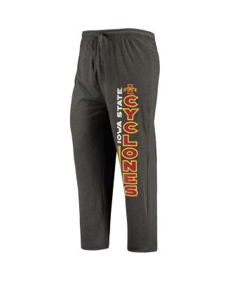 Men's Heathered Charcoal, Cardinal Iowa State Cyclones Meter T-shirt and Pants Sleep Set