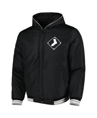 Men's Black Chicago White Sox Reversible Fleece Full-Snap Hoodie Jacket