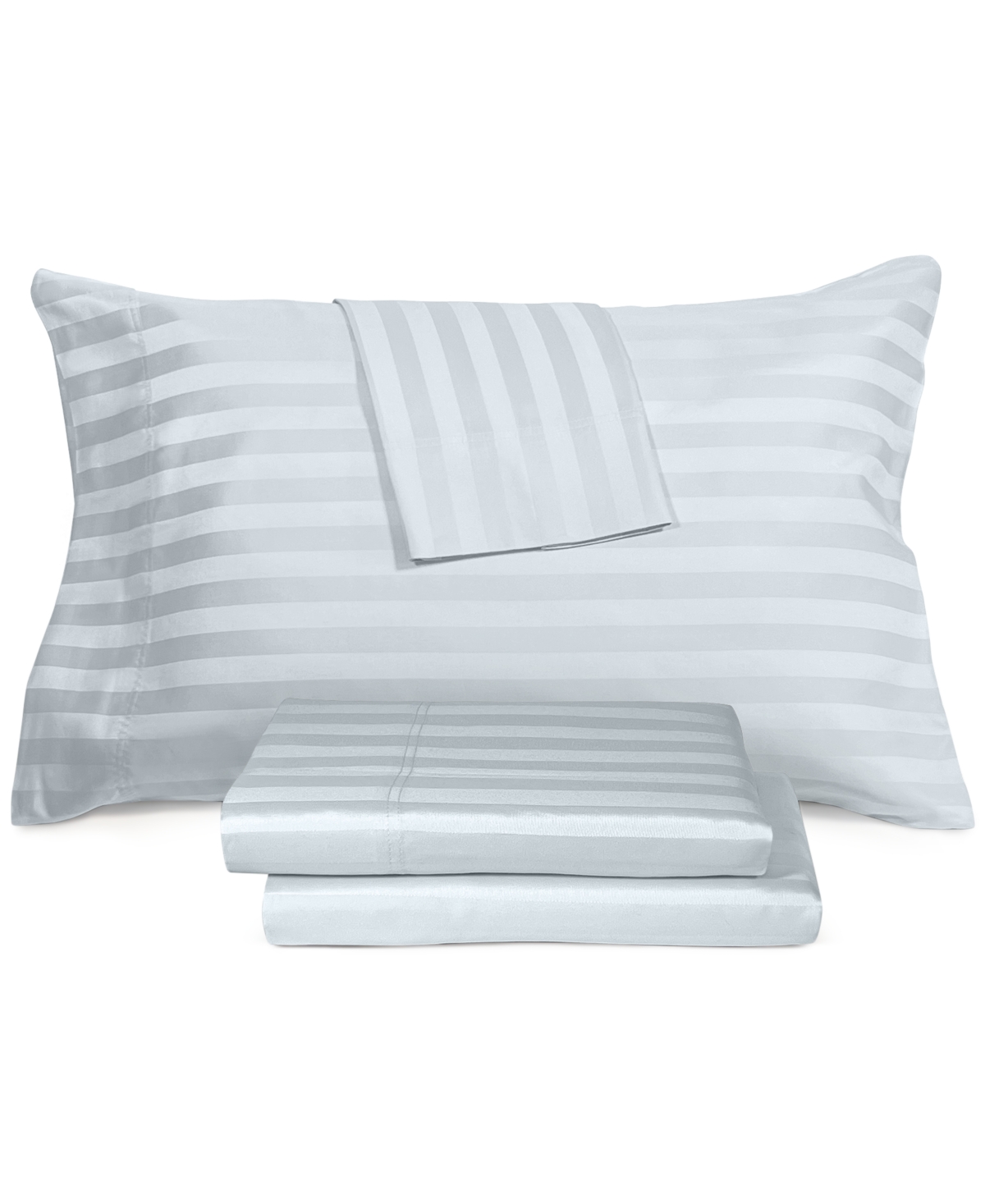 Aq Textiles Ultra Lux Wide Stripe 1000-thread Count 4-pc. King Sheet Set Bedding In Blue