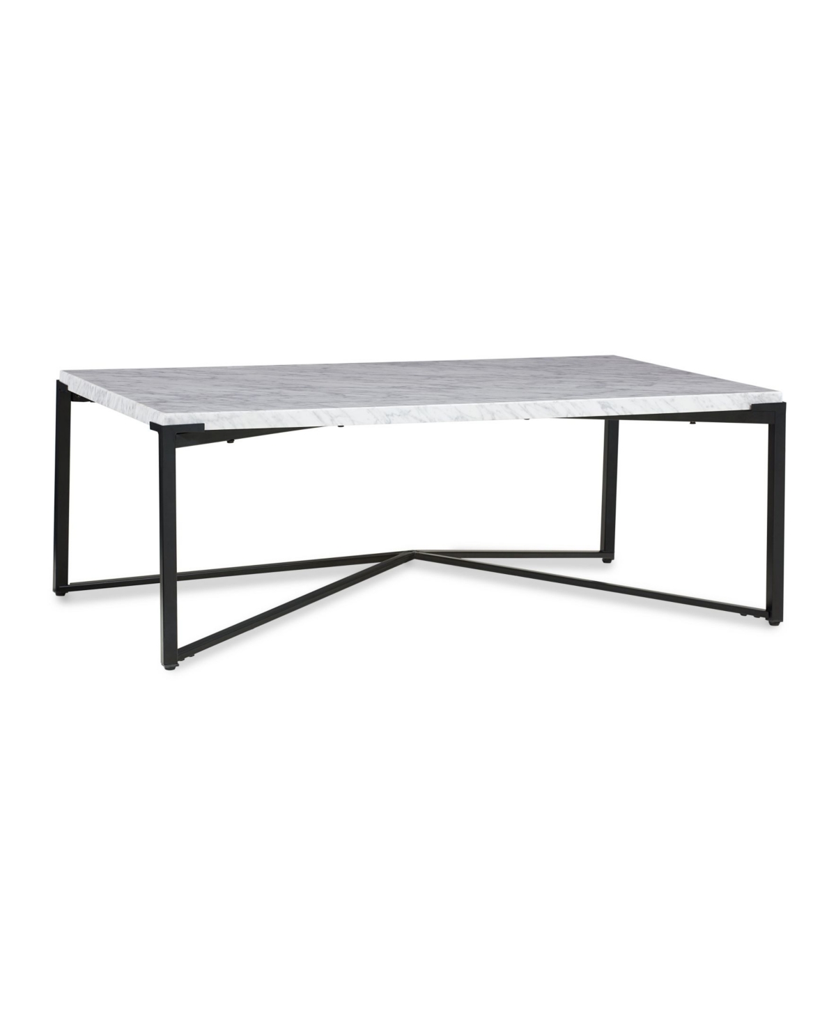 Furniture Saxon Coffee Table In White Marble And Black Metal