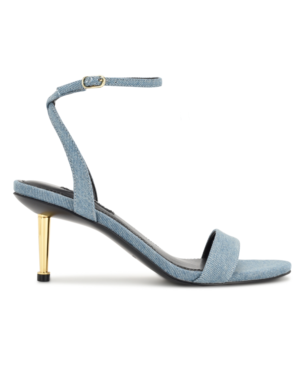 Nine West Anny Ankle Strap Sandal In Blue Denim