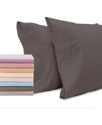 100% Premium Cotton Pillow Cases - Soft and Breatheable - Open Enclosure - Queen - Pink