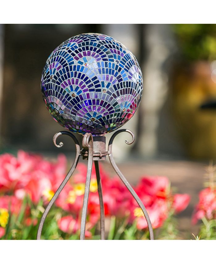 Evergreen 10" Gazing Ball, Mosaic Blooming, Purple Macy's