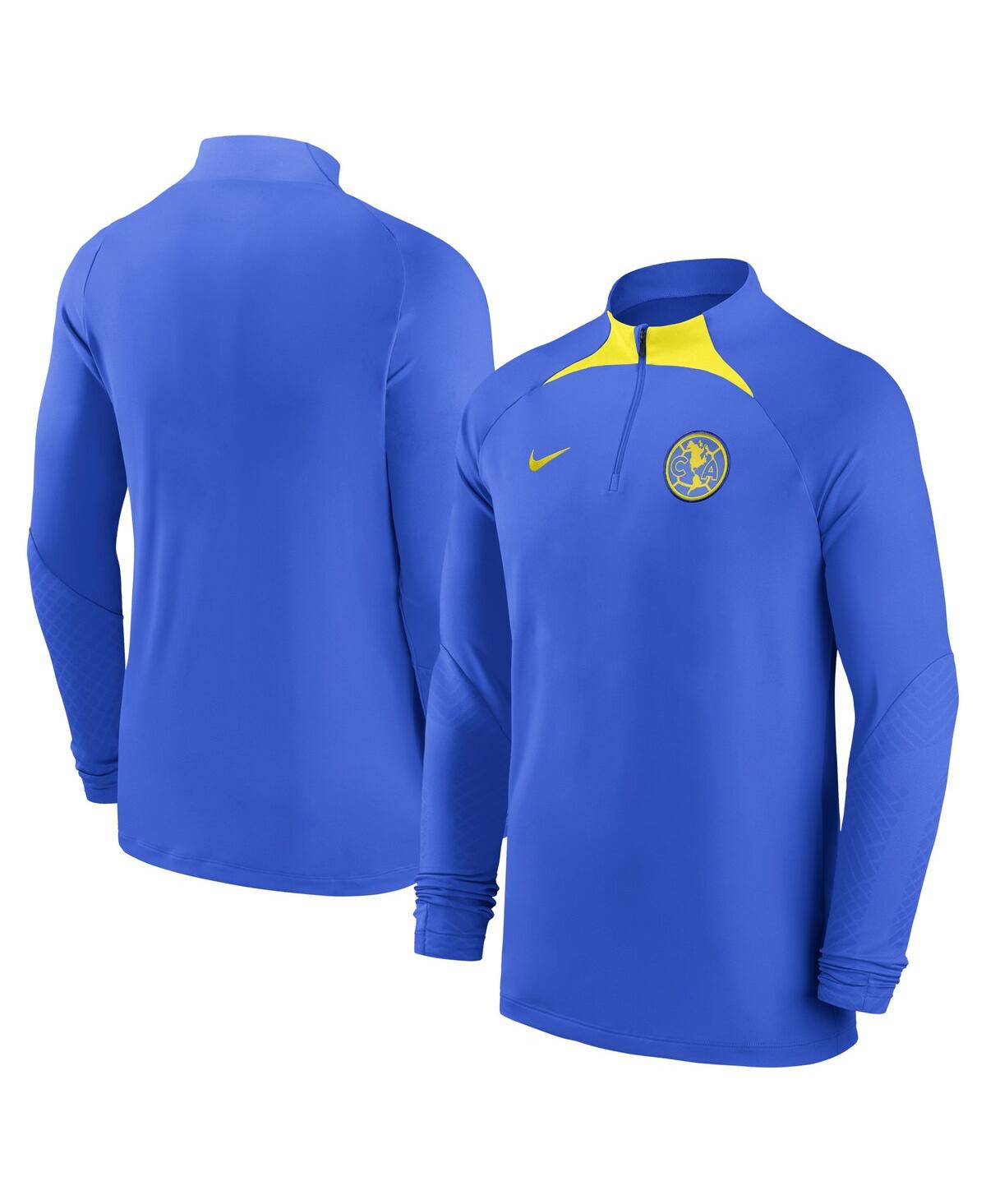 Men's NikeClub America Strike Drill Performance Raglan Quarter-Zip Long Sleeve Top - Blue