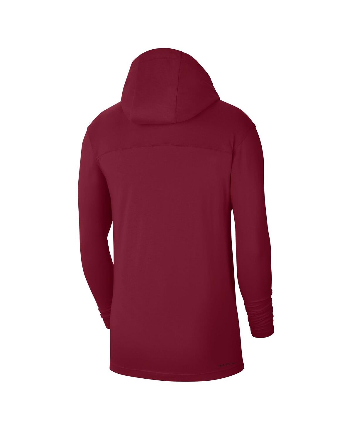 Men's NikeOklahoma Sooners Off-Field Performance Long Sleeve Hoodie T-shirt - Crimson