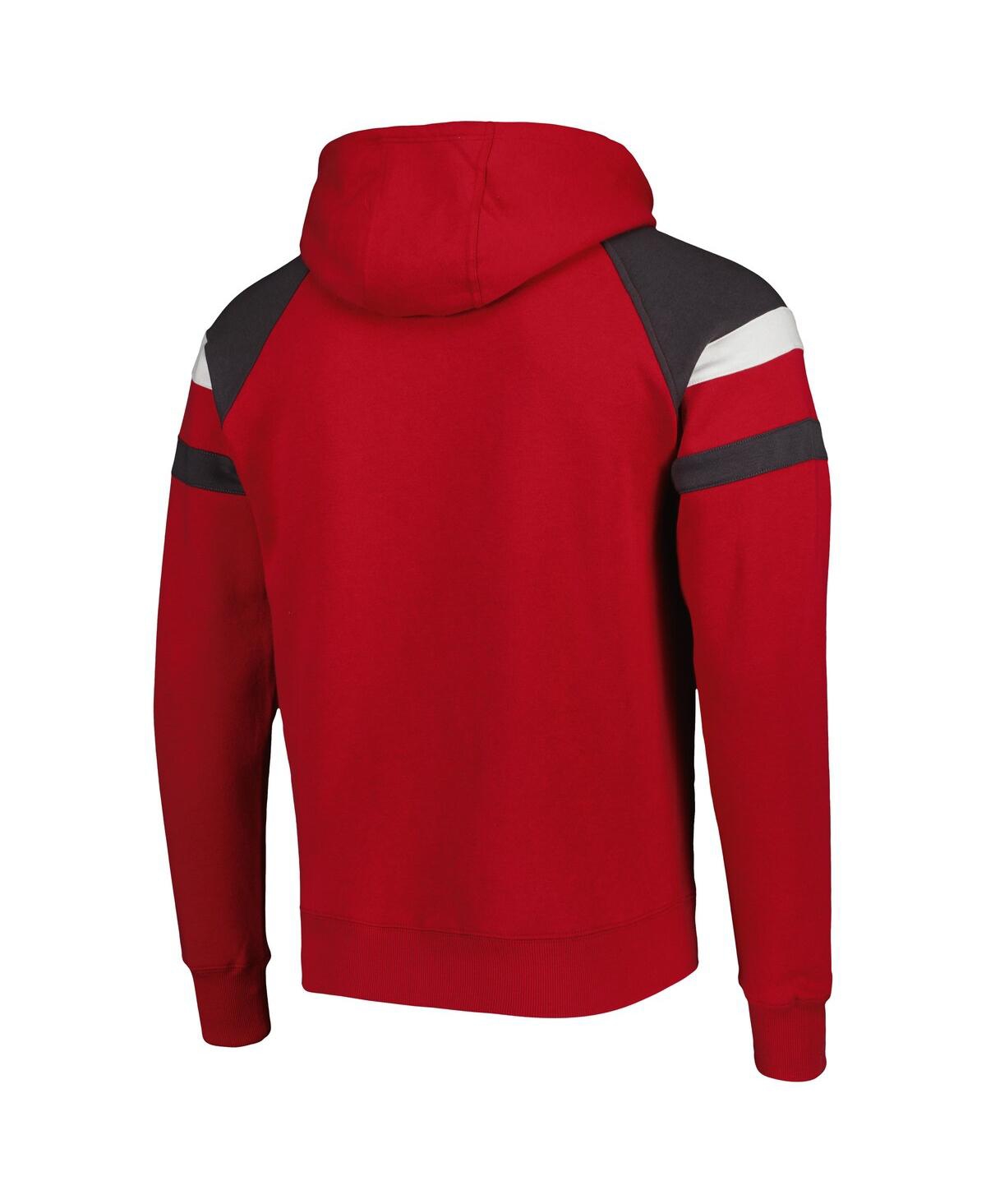 Shop Starter Men's  Red Tampa Bay Buccaneers Draft Fleece Raglan Pullover Hoodie