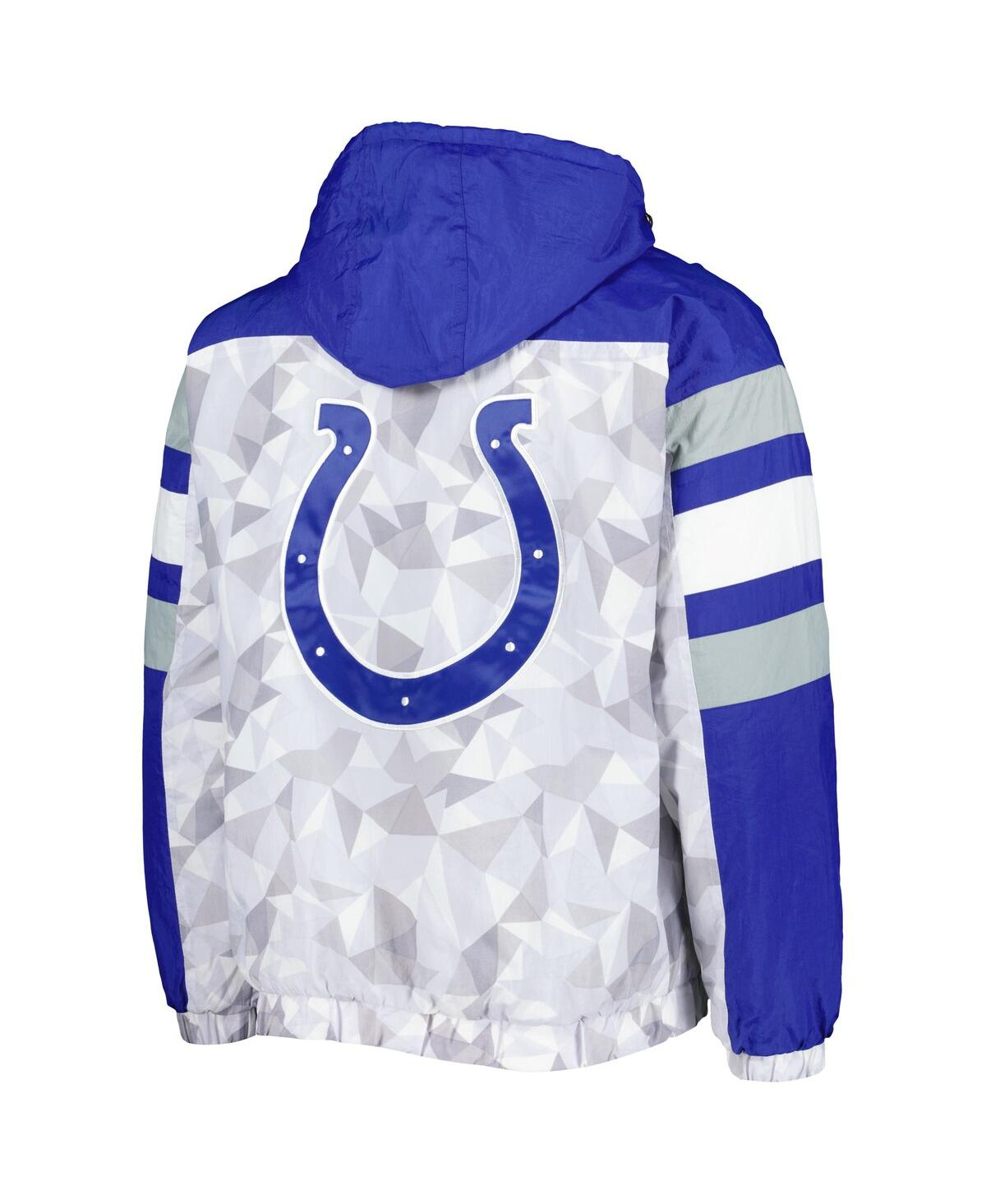 Starter Men's  White, Royal Indianapolis Colts Thursday Night Gridiron Raglan Half-zip Hooded Jacket In White,royal