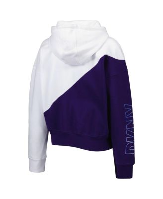 Women's White, Purple Baltimore Ravens Bobbi Color Blocked Pullover Hoodie