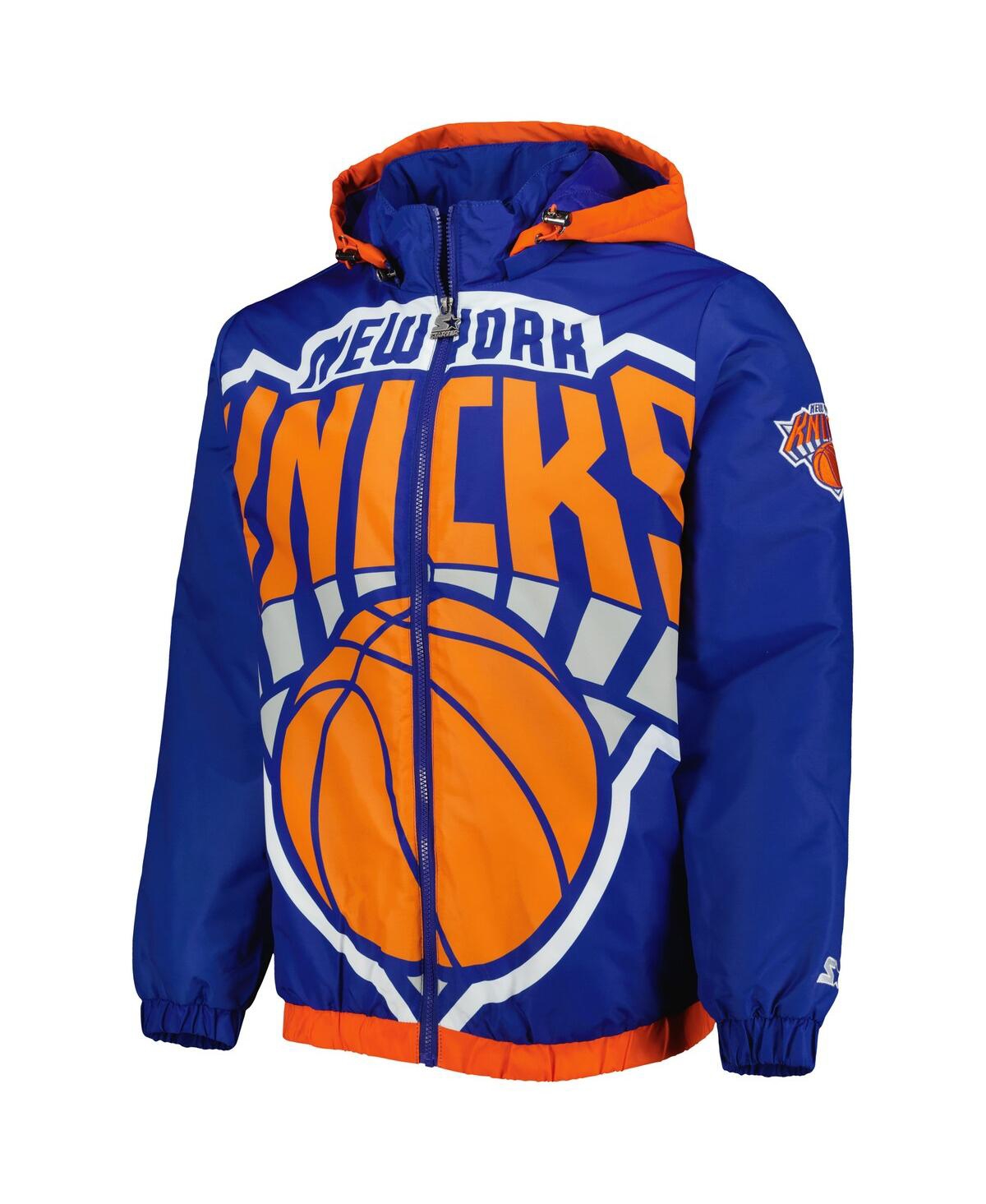 Starter Blue New York Knicks The Triple Double Full-zip Hoodie Jacket In Blue