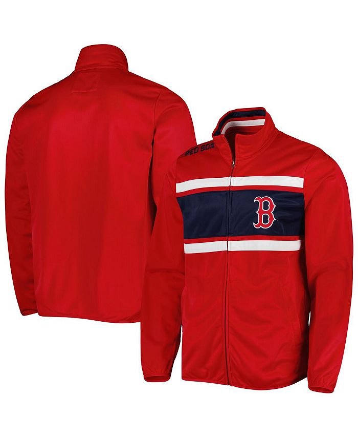 G Iii Sports By Carl Banks Mens Red Boston Red Sox Off Tackle Full Zip Track Jacket Macys 