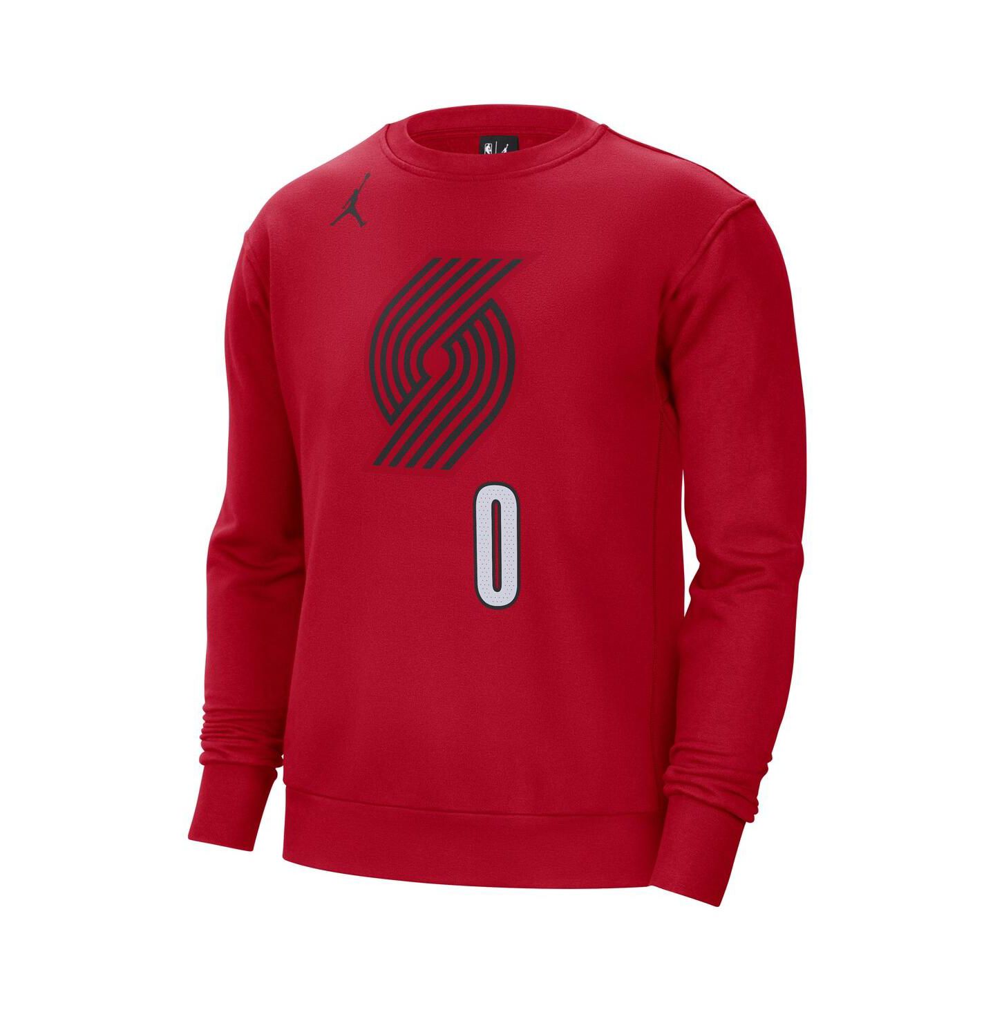 Мужские толстовки Jordan Damian Lillard Red Portland Trail Blazers Statement Name and Number Pullover — фото 3