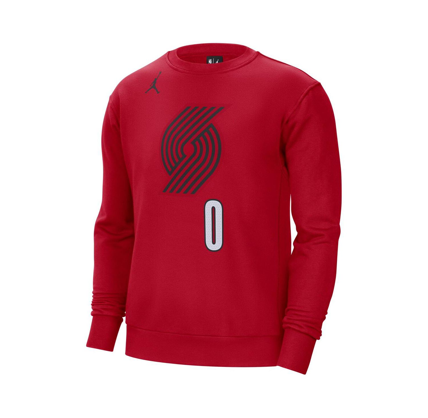 Men's Damian Lillard Red Portland Trail Blazers Statement Name and Number Pullover Sweatshirt