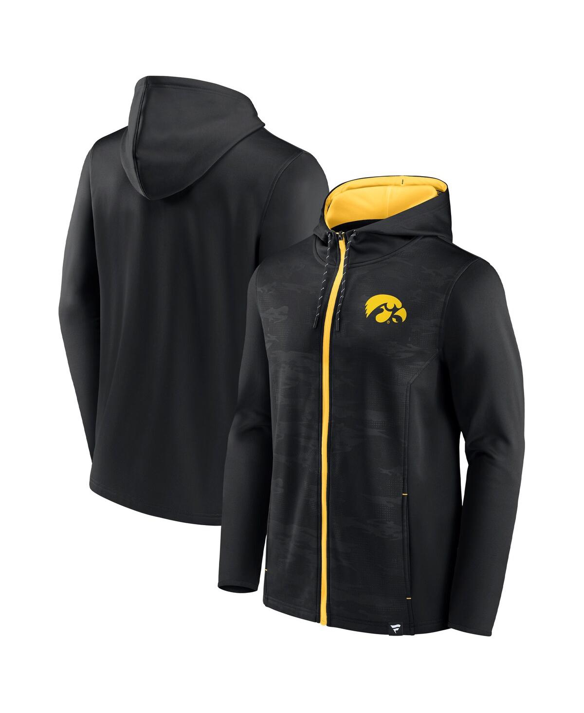 Shop Fanatics Men's  Black Iowa Hawkeyes Ball Carrier Full-zip Hoodie