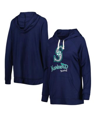 Women's Navy Seattle Mariners Pre-Game Raglan Pullover Hoodie