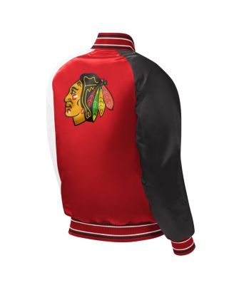 Big Boys Red Chicago Blackhawks Raglan Full-Snap Varsity Jacket