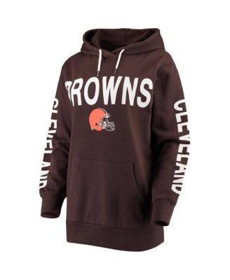 Women's Brown Cleveland Browns Extra Point Pullover Hoodie