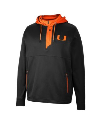 Men's Black Miami Hurricanes Luge 3.0 Quarter-Zip Hoodie