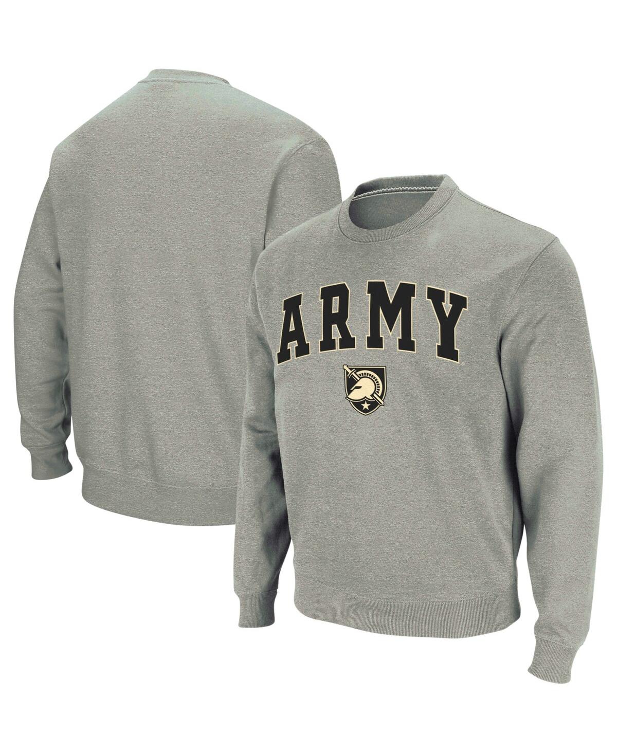 Colosseum Men's Army Black Knights Arch & Logo Crew Neck Sweatshirt In Heather Gray