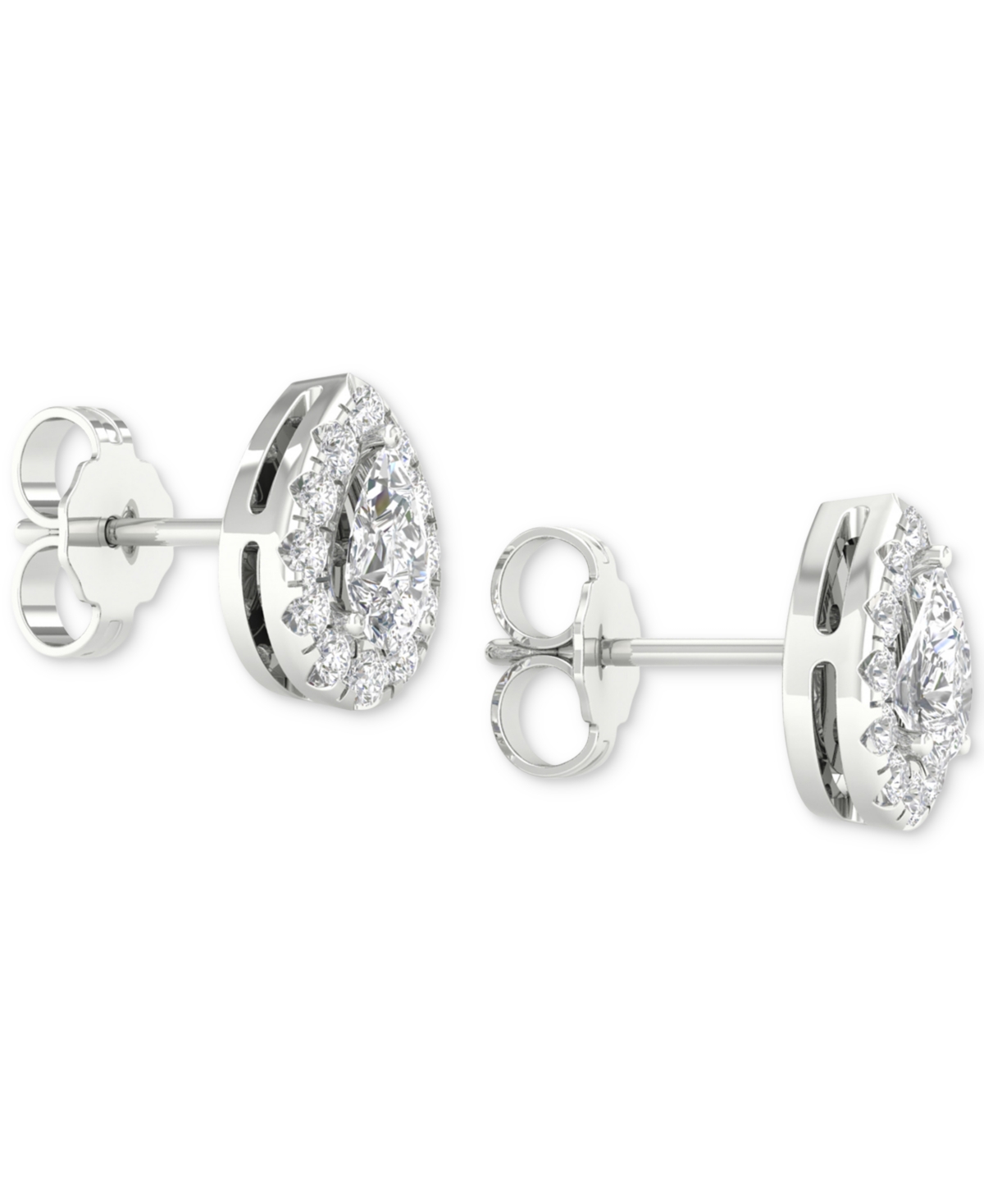 Diamond Pear-Cut Halo Stud Earrings (3/4 ct. t.w.) in 14k- White Gold