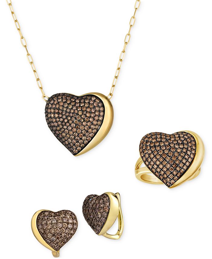 Levian chocolate diamond on sale heart necklace