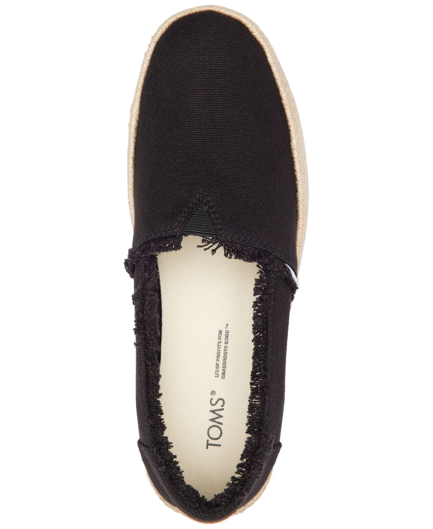 Женские эспадрильи-слипоны Toms Valencia на платформе, цвет: Чёрный холщовый — фото 5