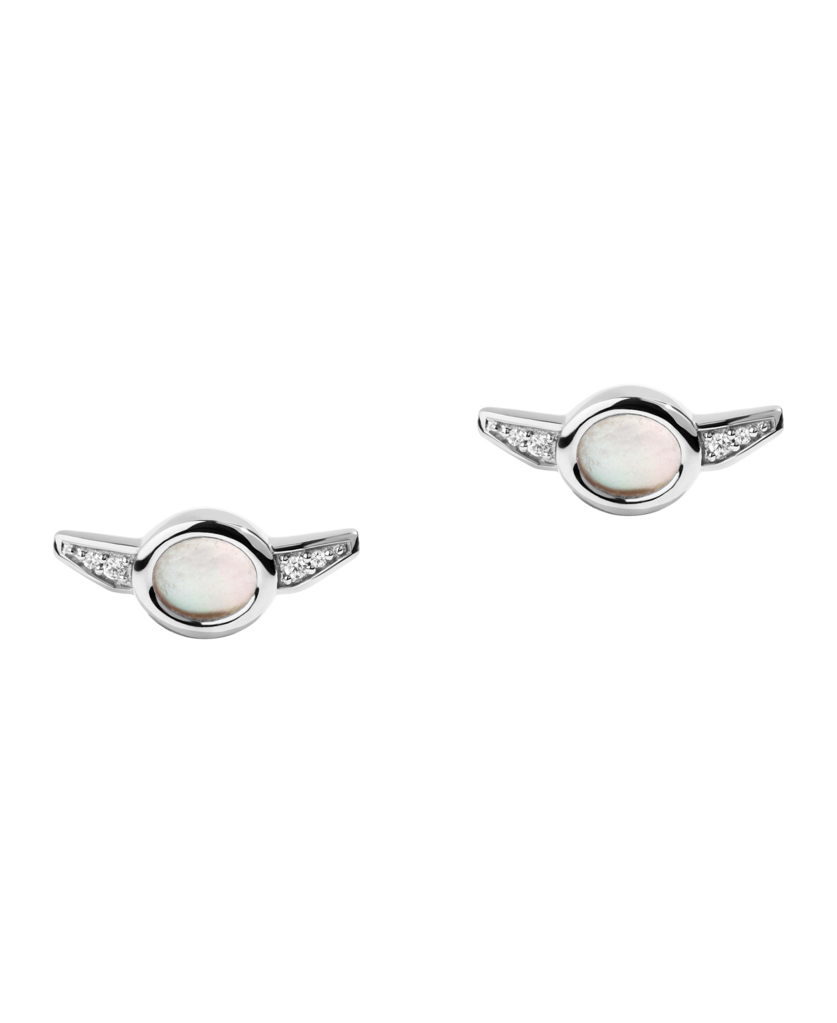 Grogua Diamond Accent and Mother of Pearl Earrings (1/20 ct. t.w.) in Sterling Silver - Sterling Silver