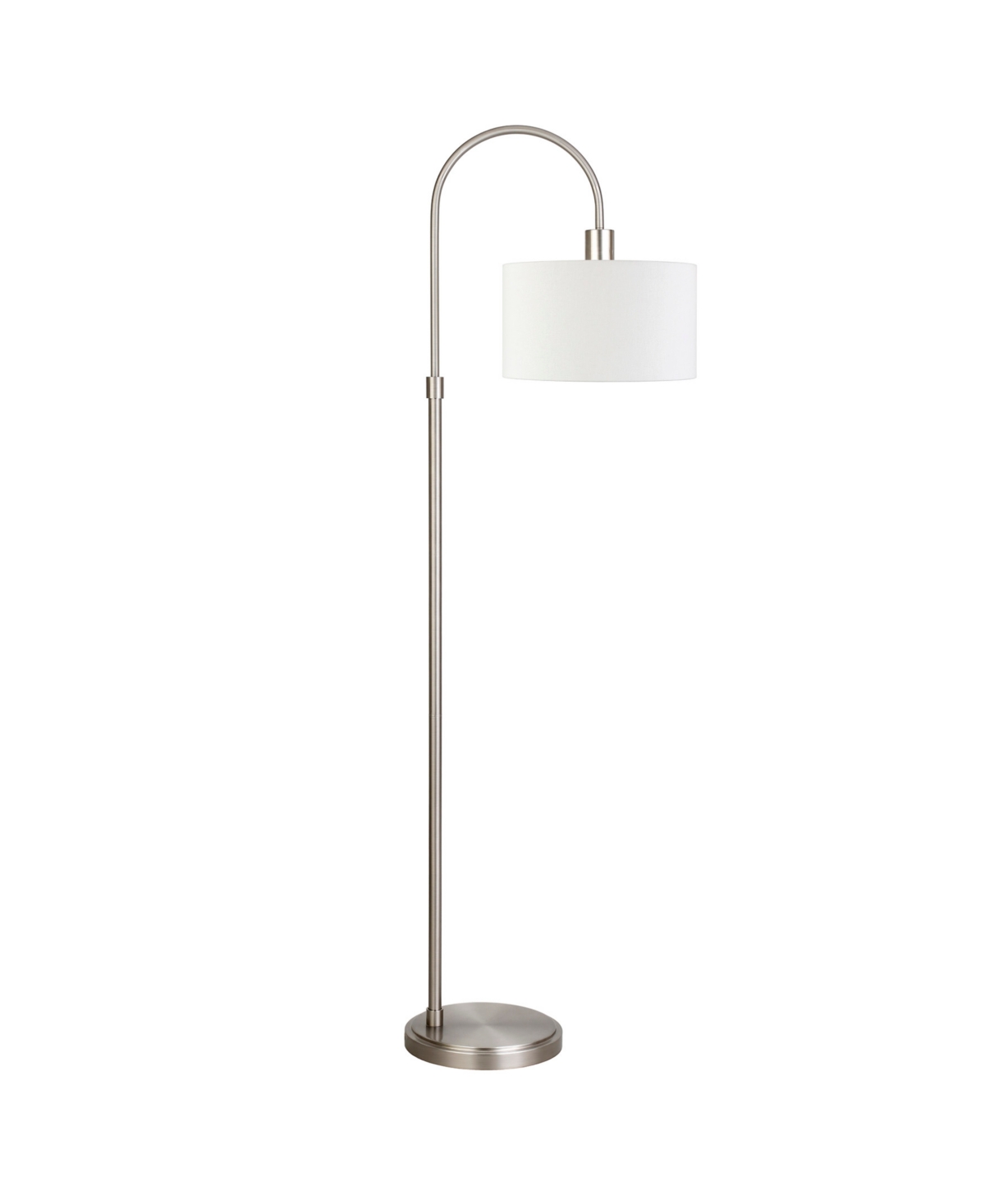 Hudson & Canal Veronica 70" Tall Arc Floor Lamp With Fabric Shade In Brushed Nickel