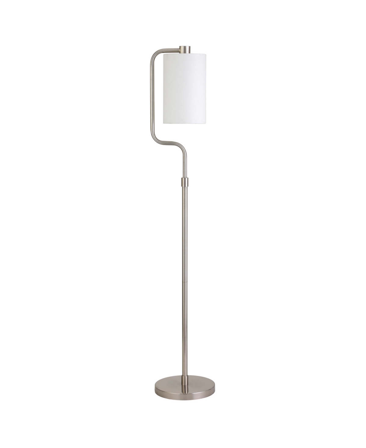 Hudson & Canal Rotolo 62" Tall Floor Lamp With Fabric Shade In Brushed Nickel