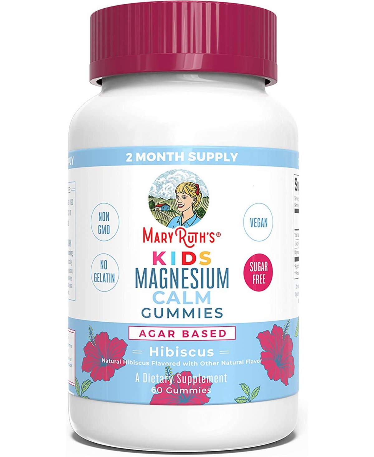 MaryRuth Organics | Kids Magnesium Calm Gummies | Magnesium Supplement | Vegan  Non-GMO  Sugar Free | 60 Count