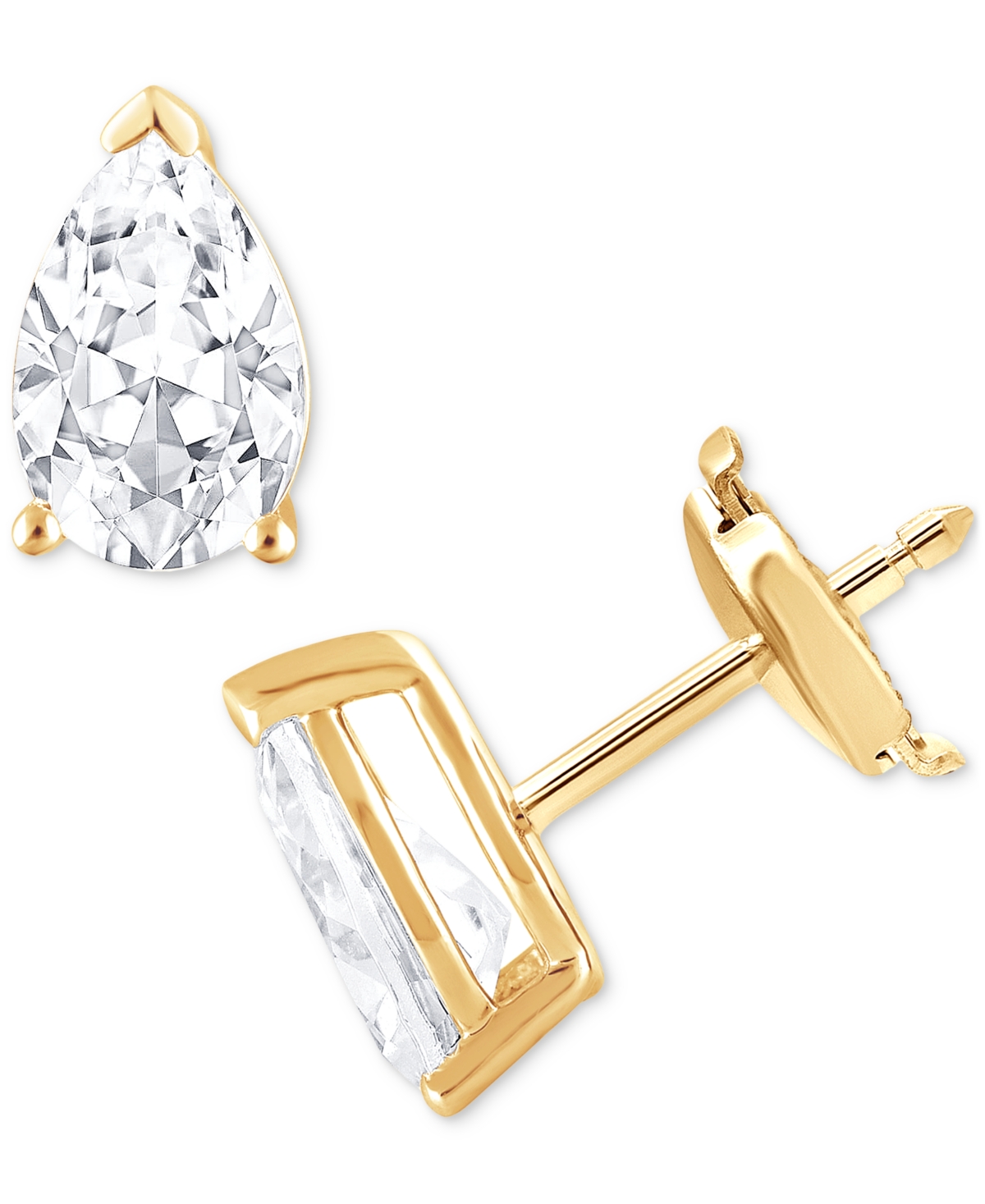 Certified Lab Grown Diamond Pear Stud Earrings (3 ct. t.w.) in 14k Gold - Yellow Gold