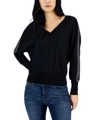 womens black dolman sleeve sweater