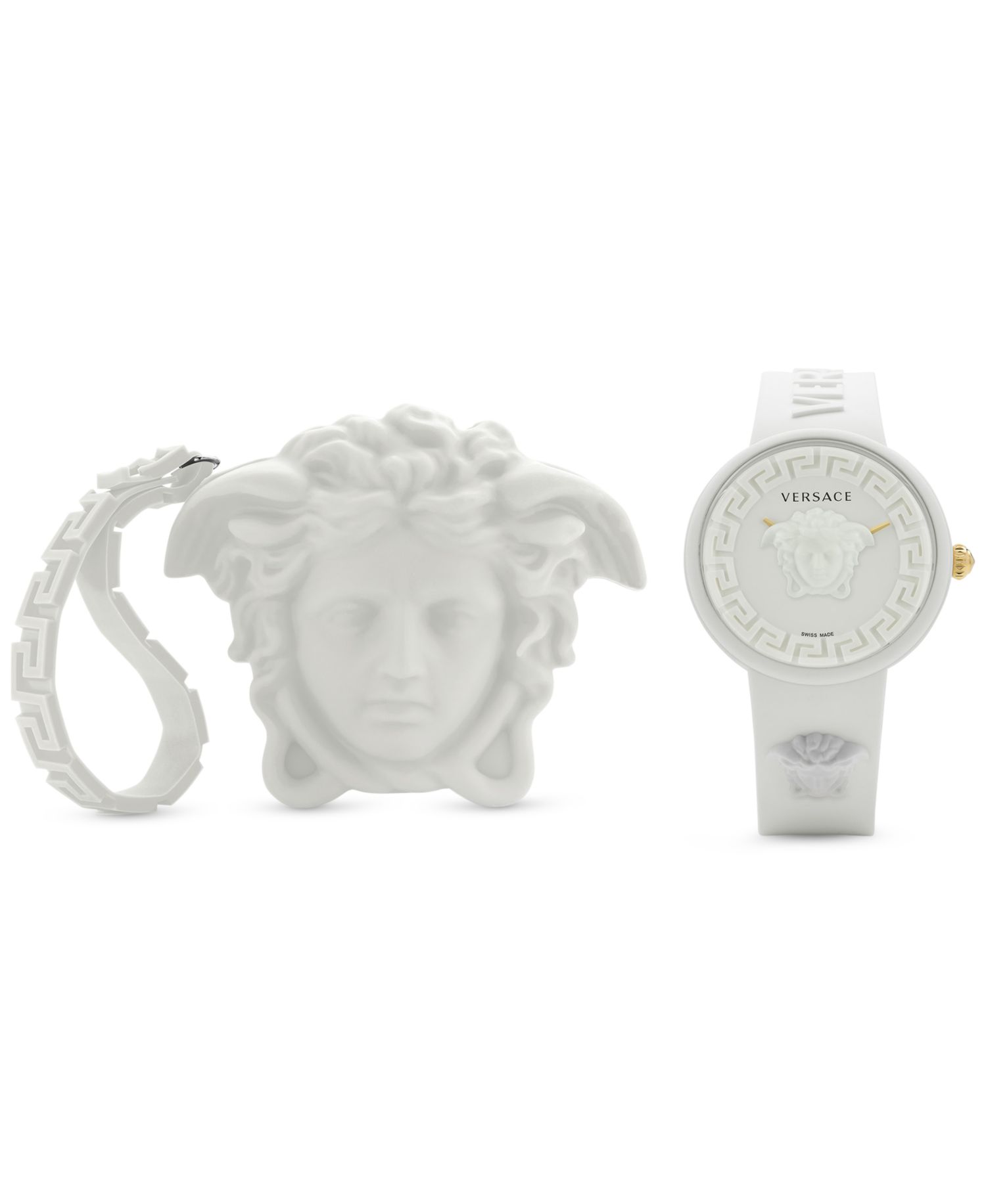 Women's Swiss Medusa Pop White Silicone Strap Watch 39mm