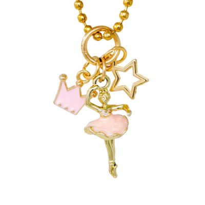 Ballerina Gold Necklace for Girls