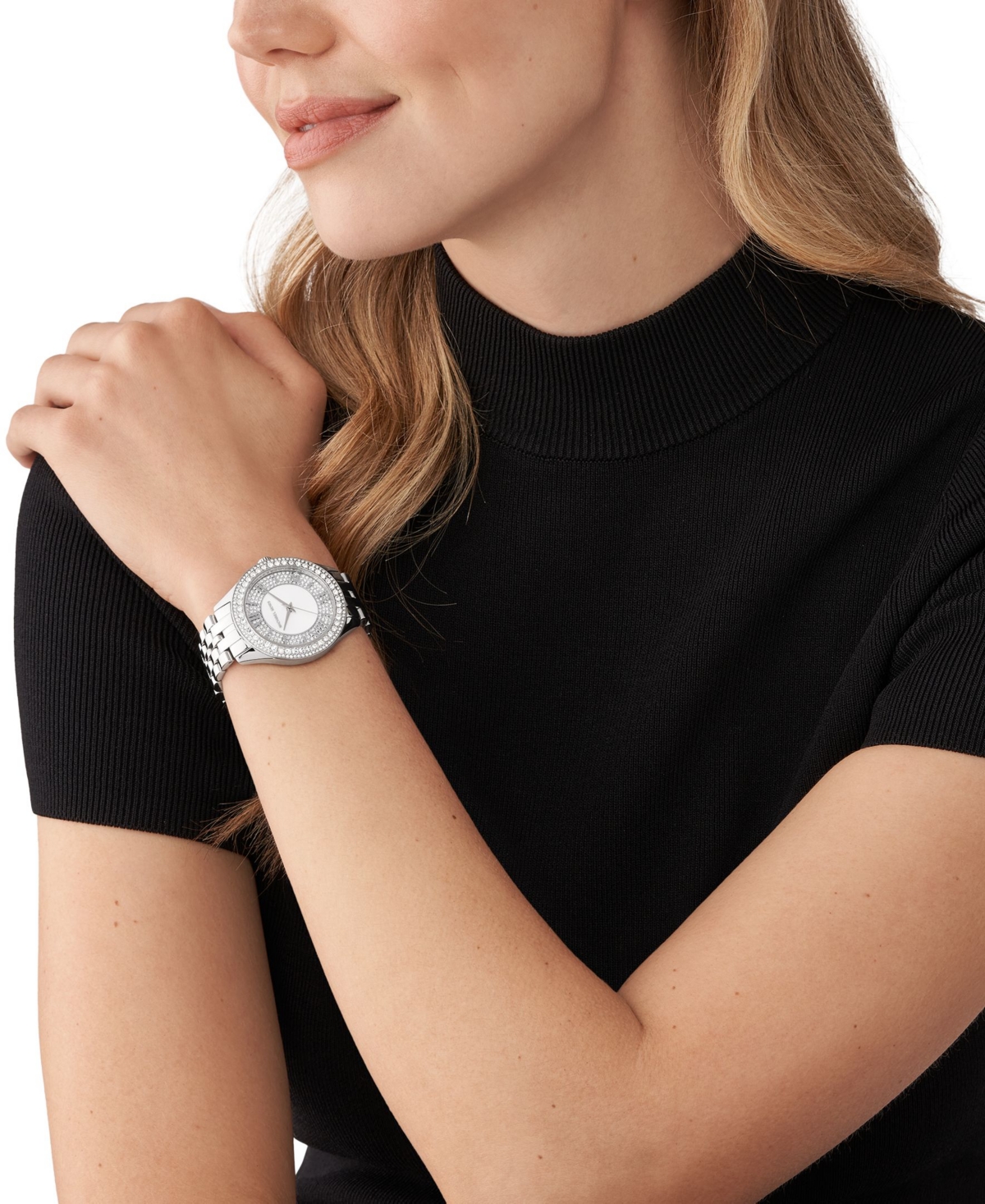 Michael Kors Women's Harlowe Three-HandTone Stainless Steel Bracelet Watch, 38mm - Silver