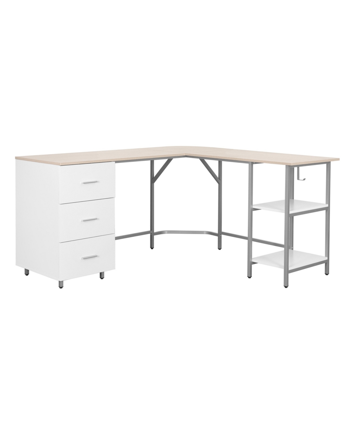 Shop Techni Mobili Wood L-shape Home Office With Storage Two-tone Desk In Sand
