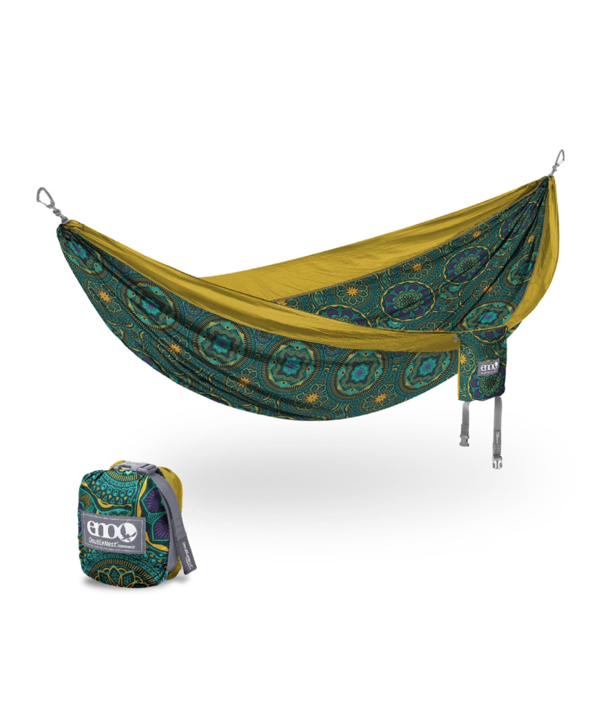 DoubleNest Hammock - Lightweight, Portable, 1 to 2 Person Hammock - For Camping, Hiking, Backpacking, Travel, a Festival, or the Beach - Mantra/Go