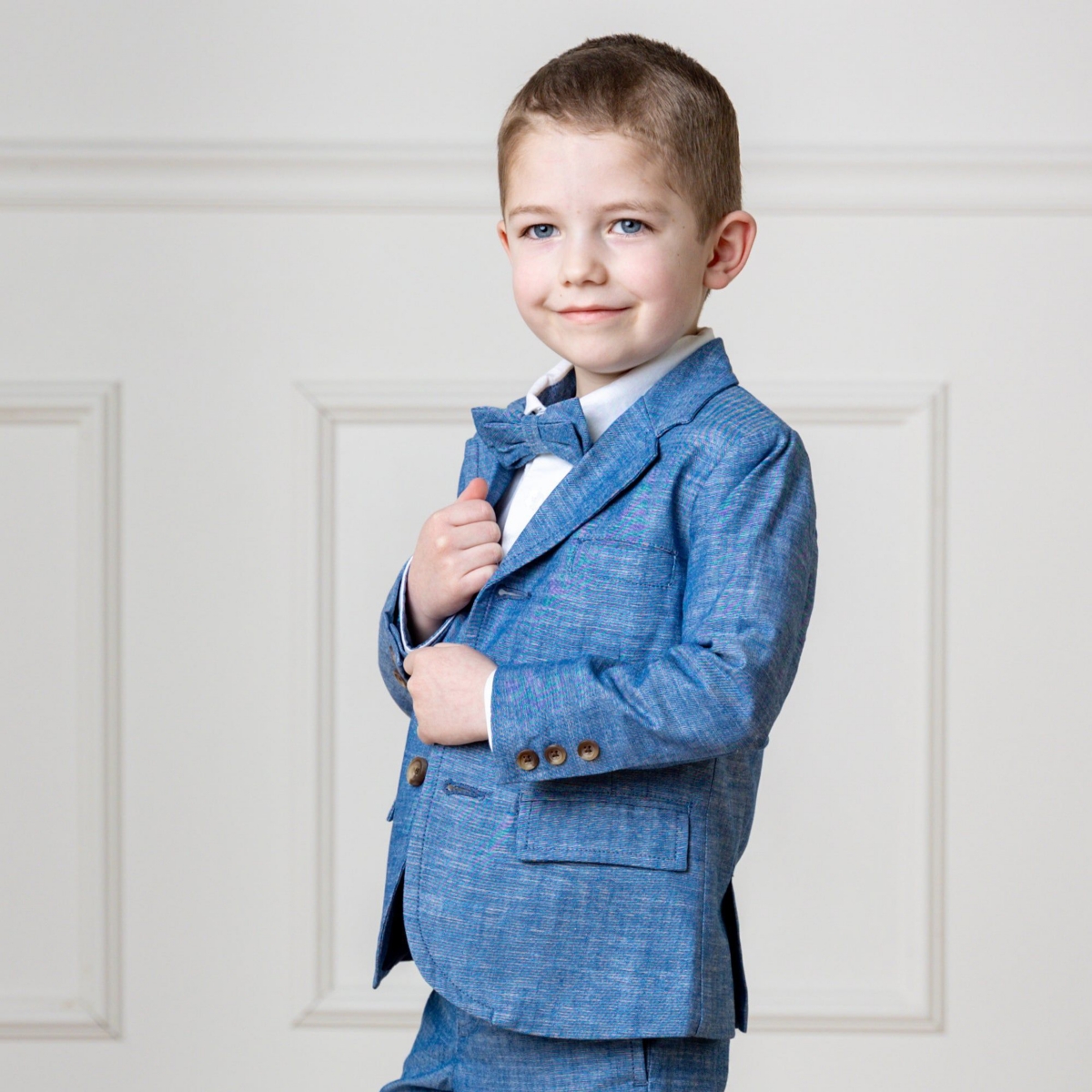 Hope & Henry Toddler Boys Chambray Suit Jacket