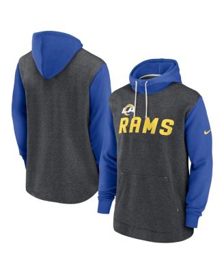 Men's Heathered Charcoal, Royal Los Angeles Rams Surrey Legacy Pullover Hoodie