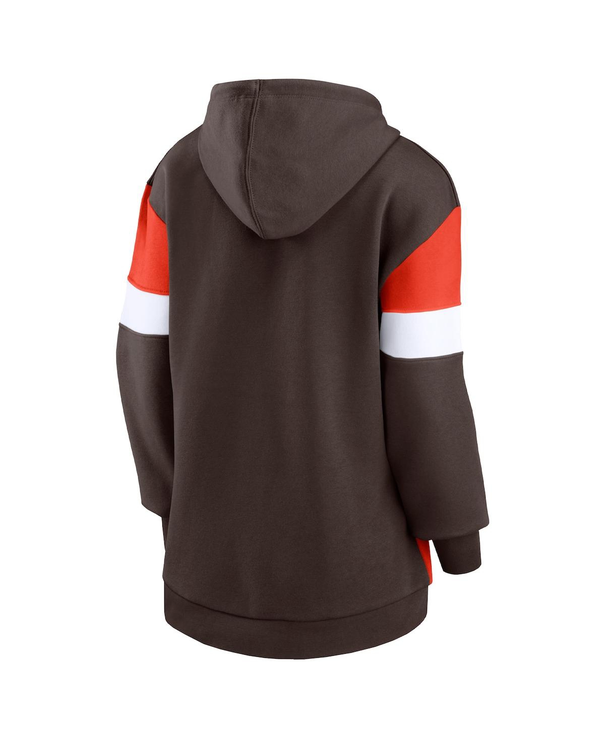 Women's Fanatics Orange Cleveland Browns Lock It Down Pullover Hoodie - Orange