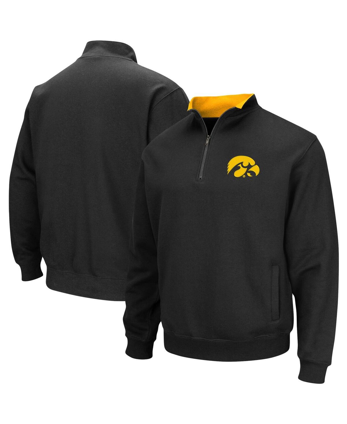 Colosseum Men's  Black Iowa Hawkeyes Big And Tall Tortugas Quarter-zip Jacket In Black