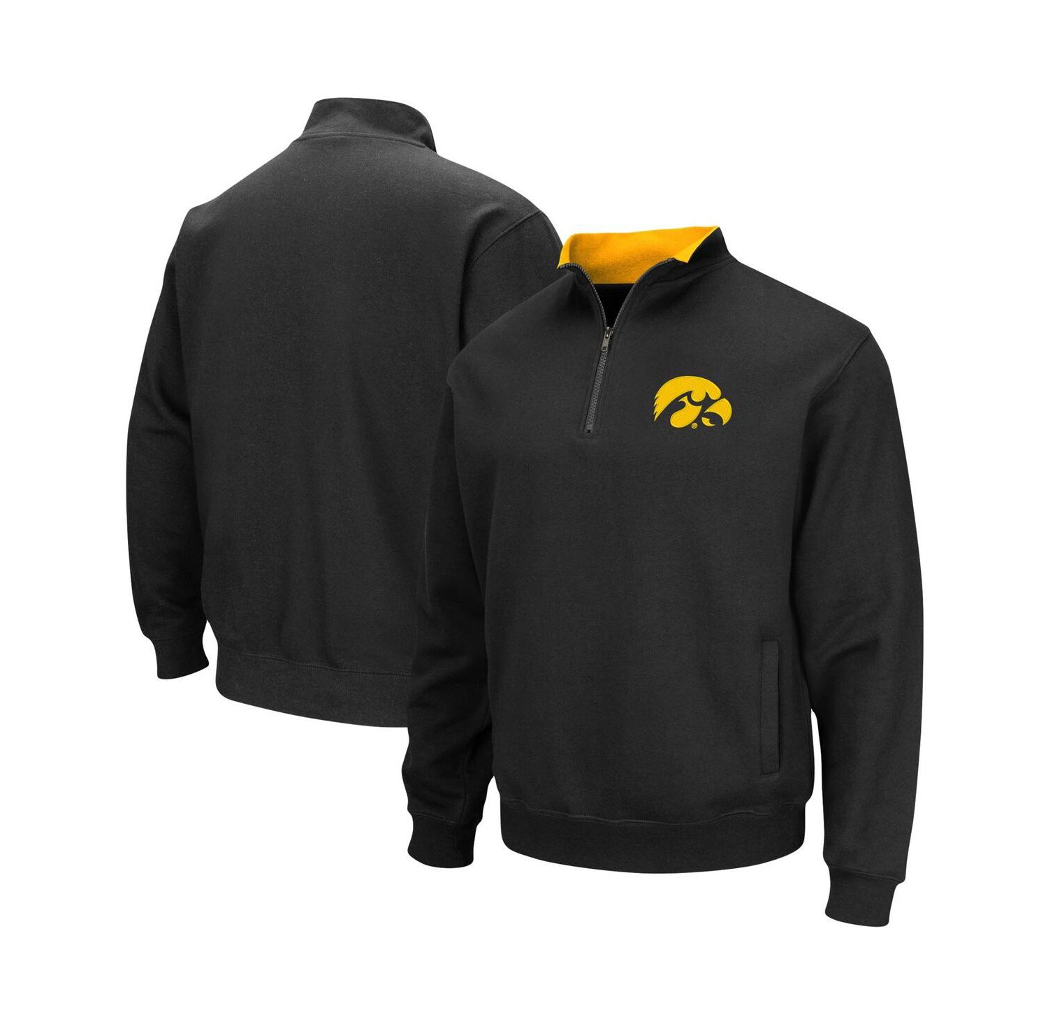 Men's Black Iowa Hawkeyes Big and Tall Tortugas Quarter-Zip Jacket