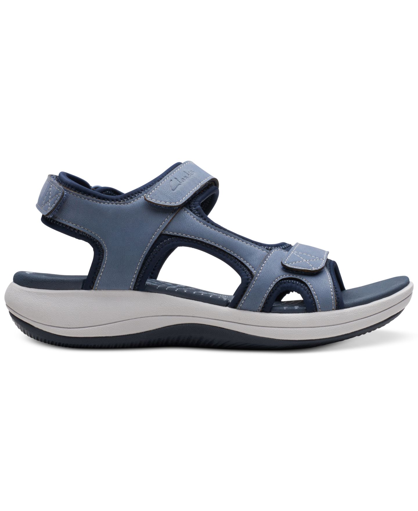 Женские сандалии Clarks Cloudsteppers Mira Bay Strappy Sport Sandals, цвет: Джинсовый синий — фото 2