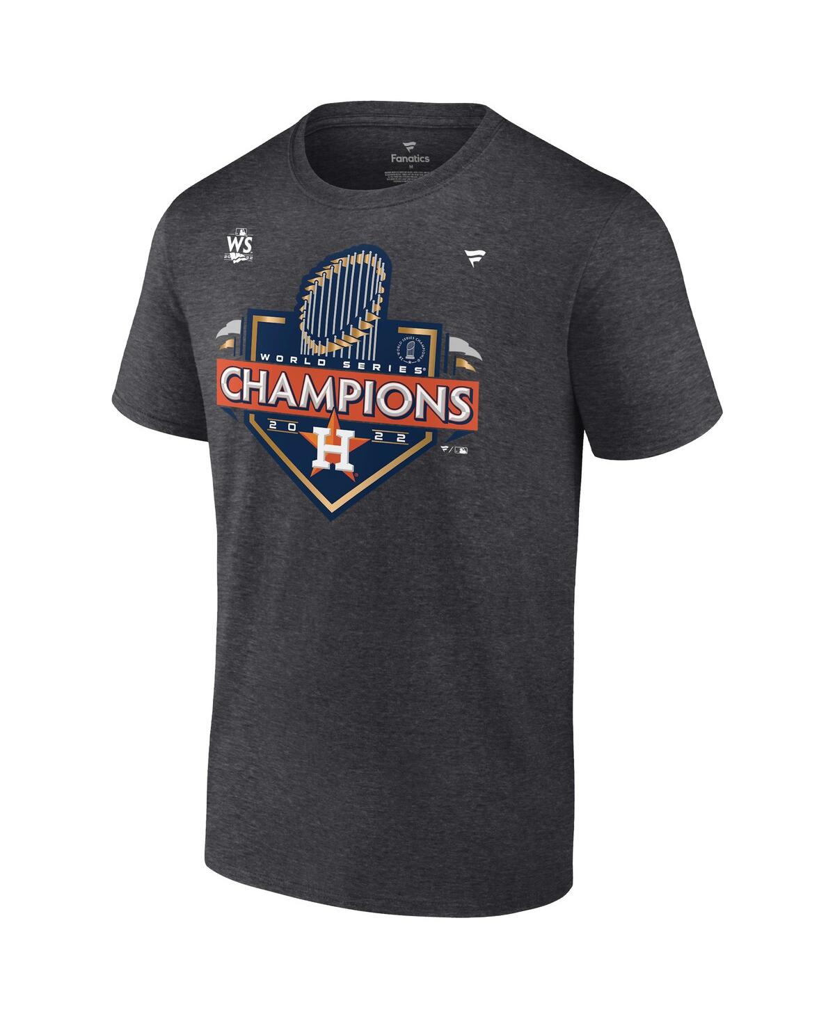 Fanatics Branded Heather Charcoal Houston Astros 2022 World Series Champions Locker Room T-shirt In Heather Charcoal