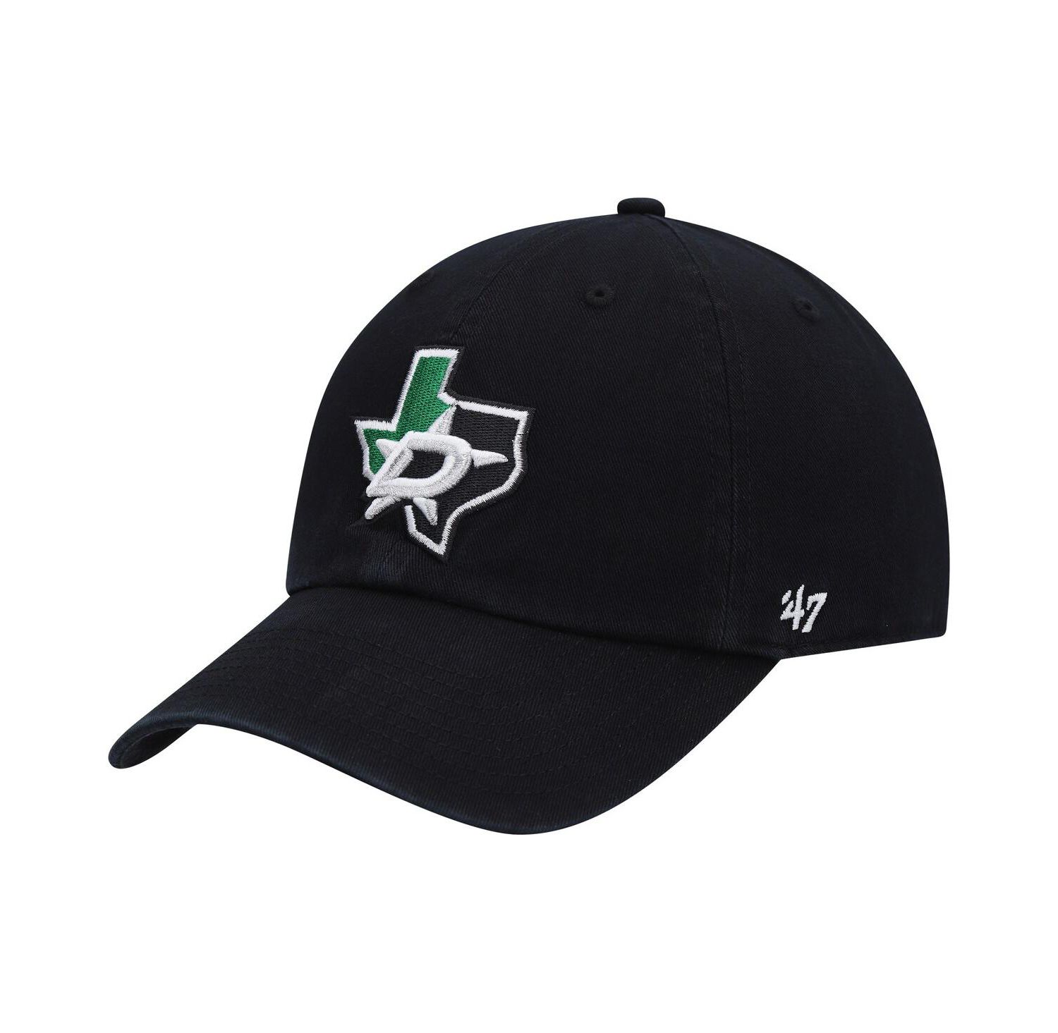 Men's Black Dallas Stars Clean Up Adjustable Hat