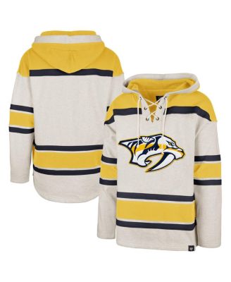 Men's Oatmeal Nashville Predators Rockaway Lace-Up Pullover Hoodie