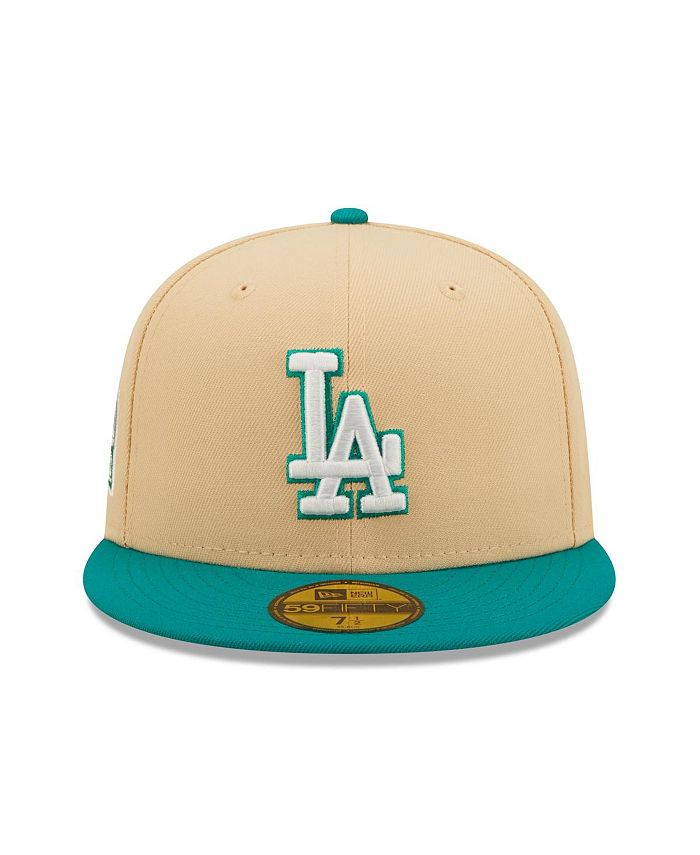 New Era Men's Natural, Teal Los Angeles Dodgers Mango Forest 59FIFTY ...